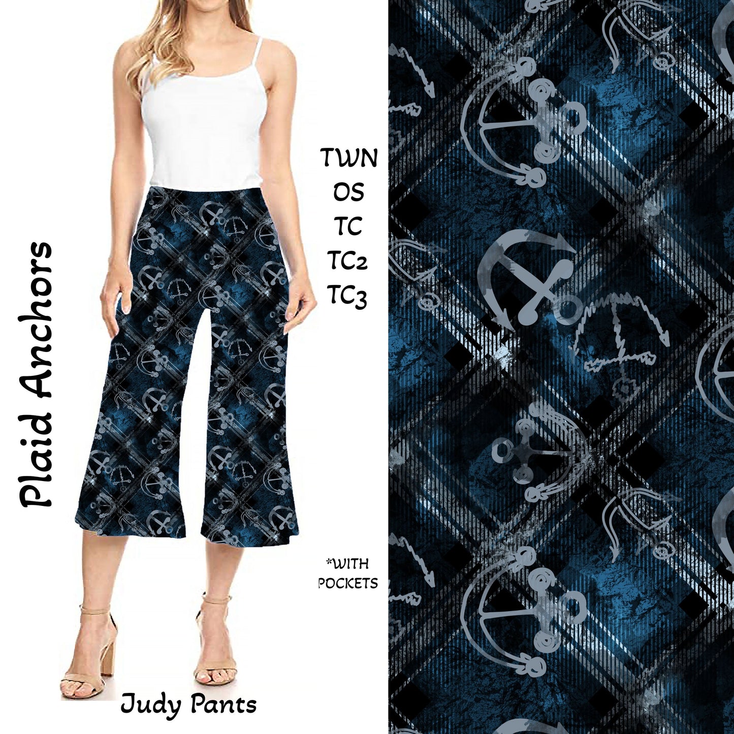 Plaid Anchors Judy Pants with Pockets