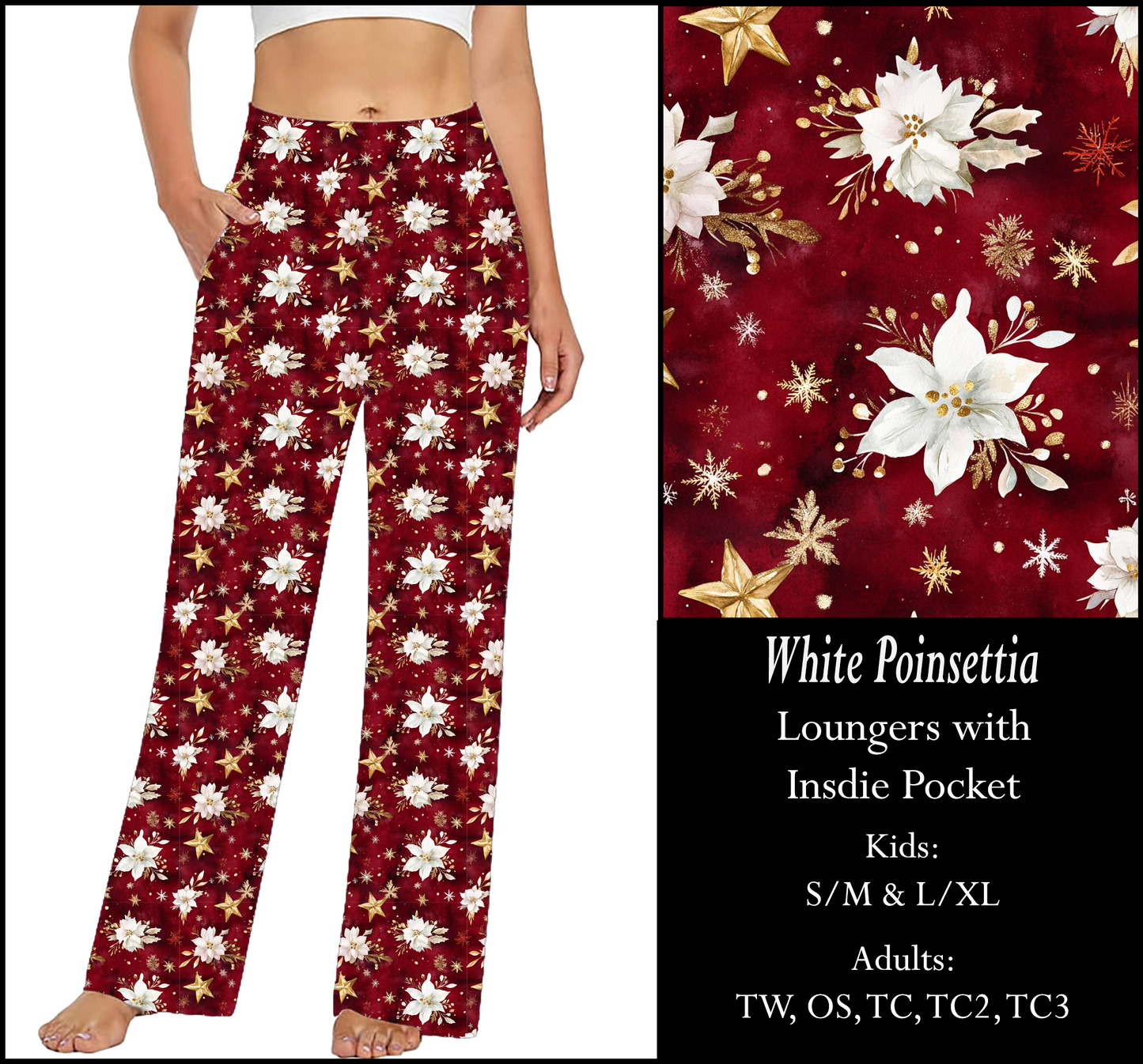 WHITE POINSETTIA Pocket Loungers - Preorder Closes 9/8
