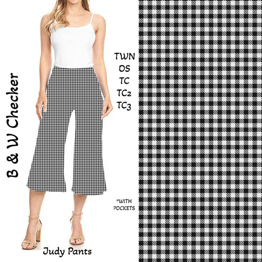 B & W Checker Judy Pants with Pockets