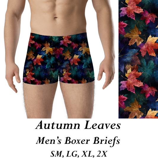 AUTUMN LEAVES - MENS BOXER BRIEFS  - PREORDER CLOSES 8/31