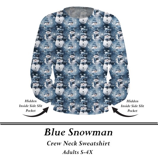 BLUE SNOWMAN  - Crew Sweatshirt w/Pockets - Preorder Closes  8/31
