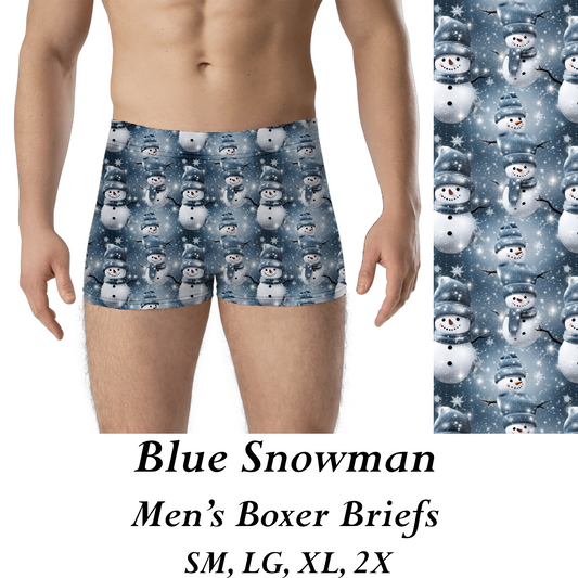BLUE SNOWMAN - MENS BOXER BRIEFS  - PREORDER CLOSES 8/31