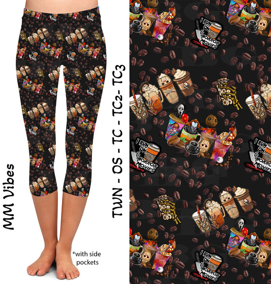 Caffeinated Horror - Capri Legging with Pockets