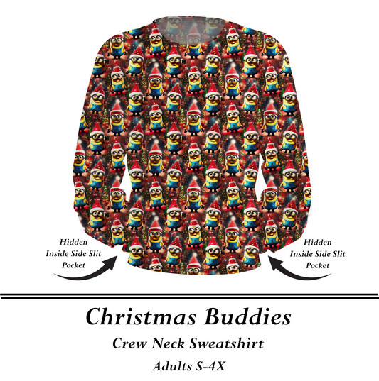 CHRISTMAS BUDDIES  - Crew Sweatshirt w/Pockets - Preorder Closes  8/31