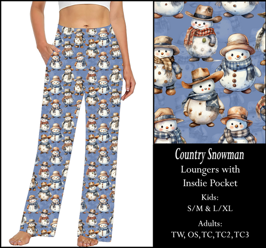 COUNTRY SNOWMAN  Pocket Loungers - Preorder Closes 9/15