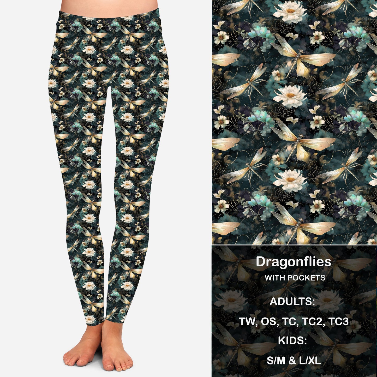 DragonFlies - Leggings with Pockets