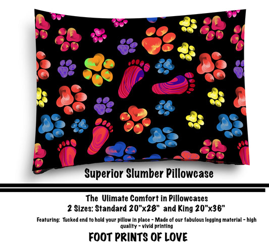 FOOTPRINTS OF LOVE PILLOW CASE