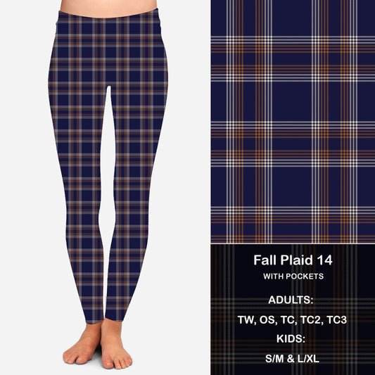 Fall Plaid 14 - Leggings with Pockets