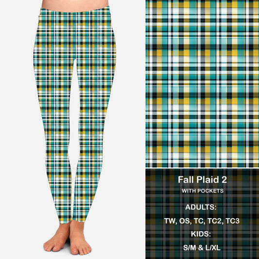 Fall Plaid 2 - Leggings with Pockets