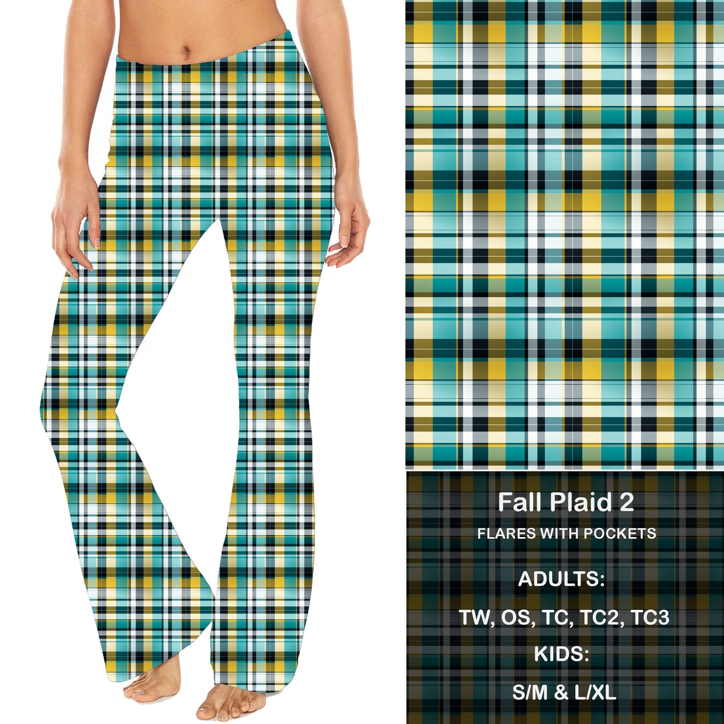 Fall Plaid 2 - Yoga Flares with Pockets