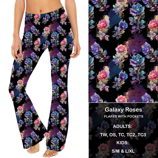 Galaxy Roses - Yoga Flares with Pockets