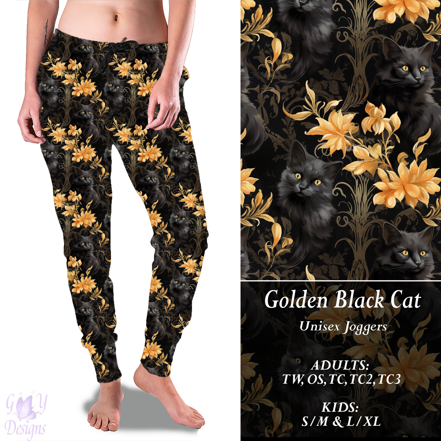 Golden Black Cat Full Joggers Preorder Closes 11/8 ETA 6-8 weeks