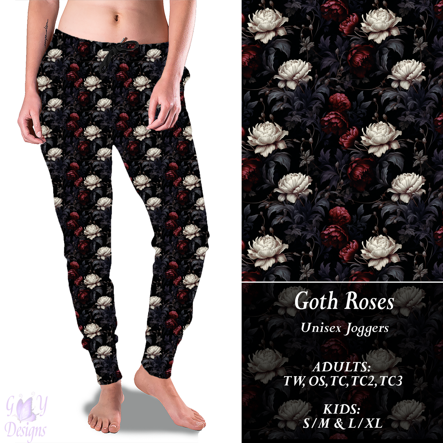 Goth Roses Full Joggers Preorder Closes 11/8 ETA 6-8 weeks