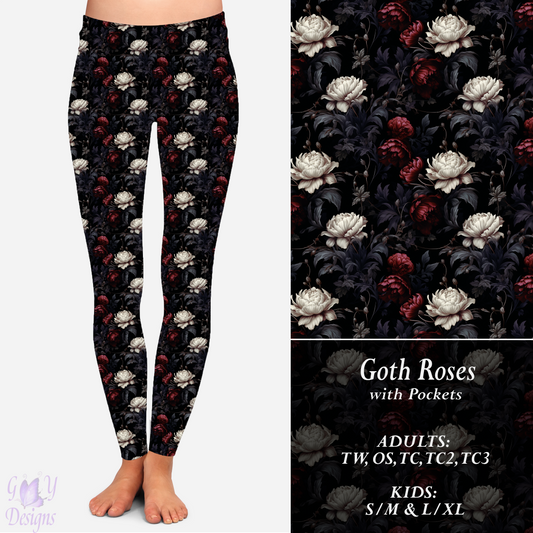 Goth Roses Leggings with Pockets Preorder Closes 11/8 ETA 6-8 weeks