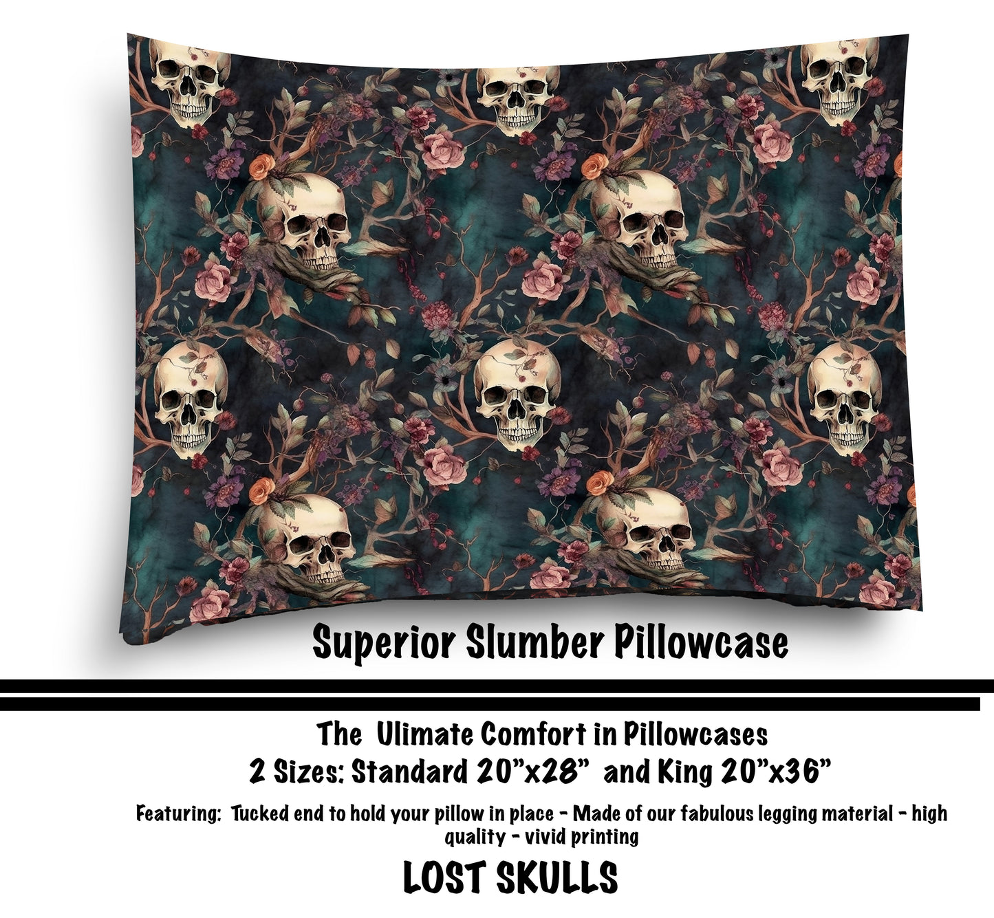 LOST SKULLS PILLOW CASE