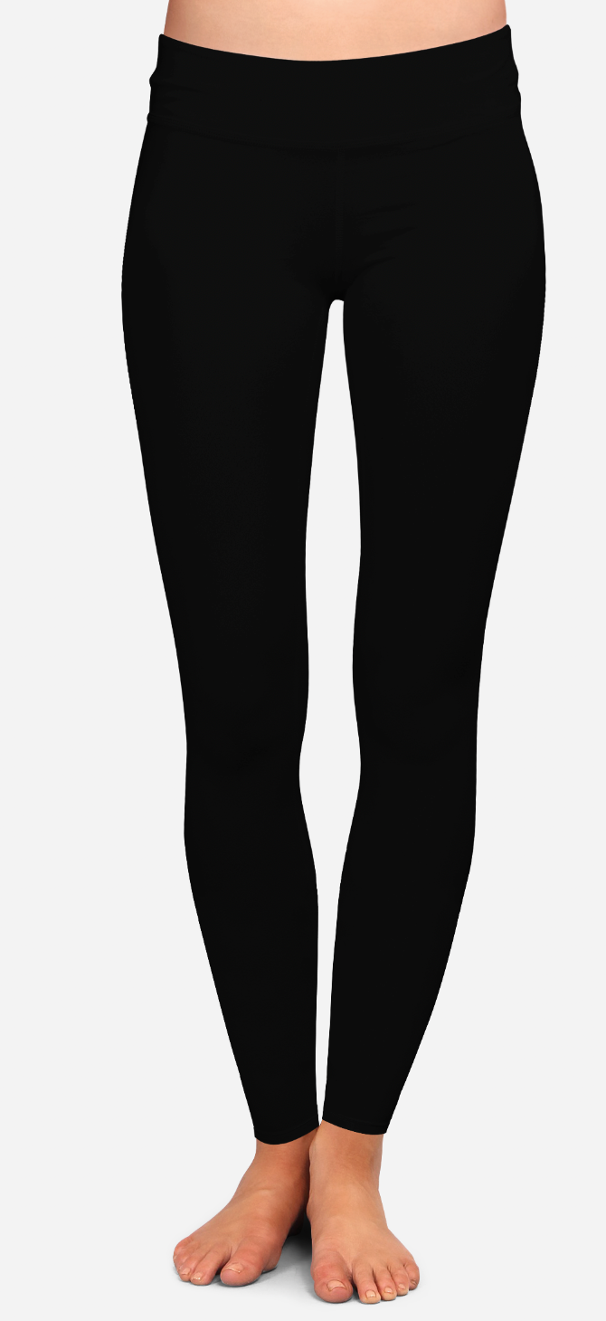 Solid Black Full Leggings NO Pockets