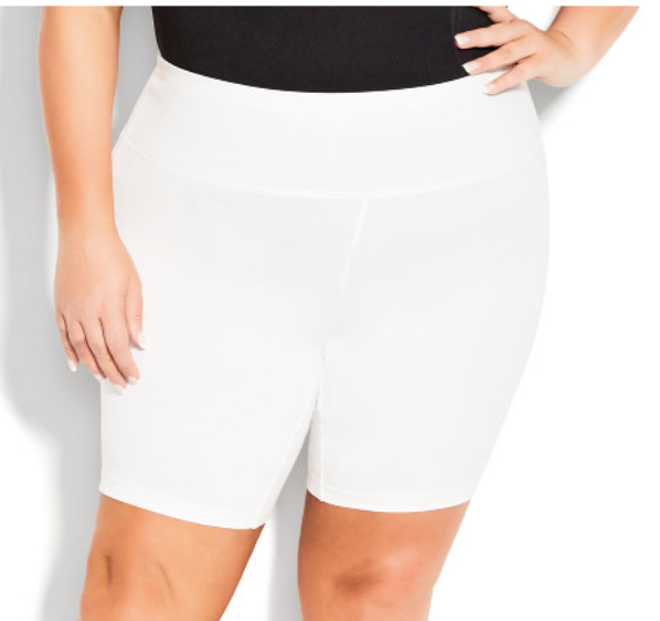 Solid WHITE  8" & 10"  Yoga Waist Bike Shorts with Pockets