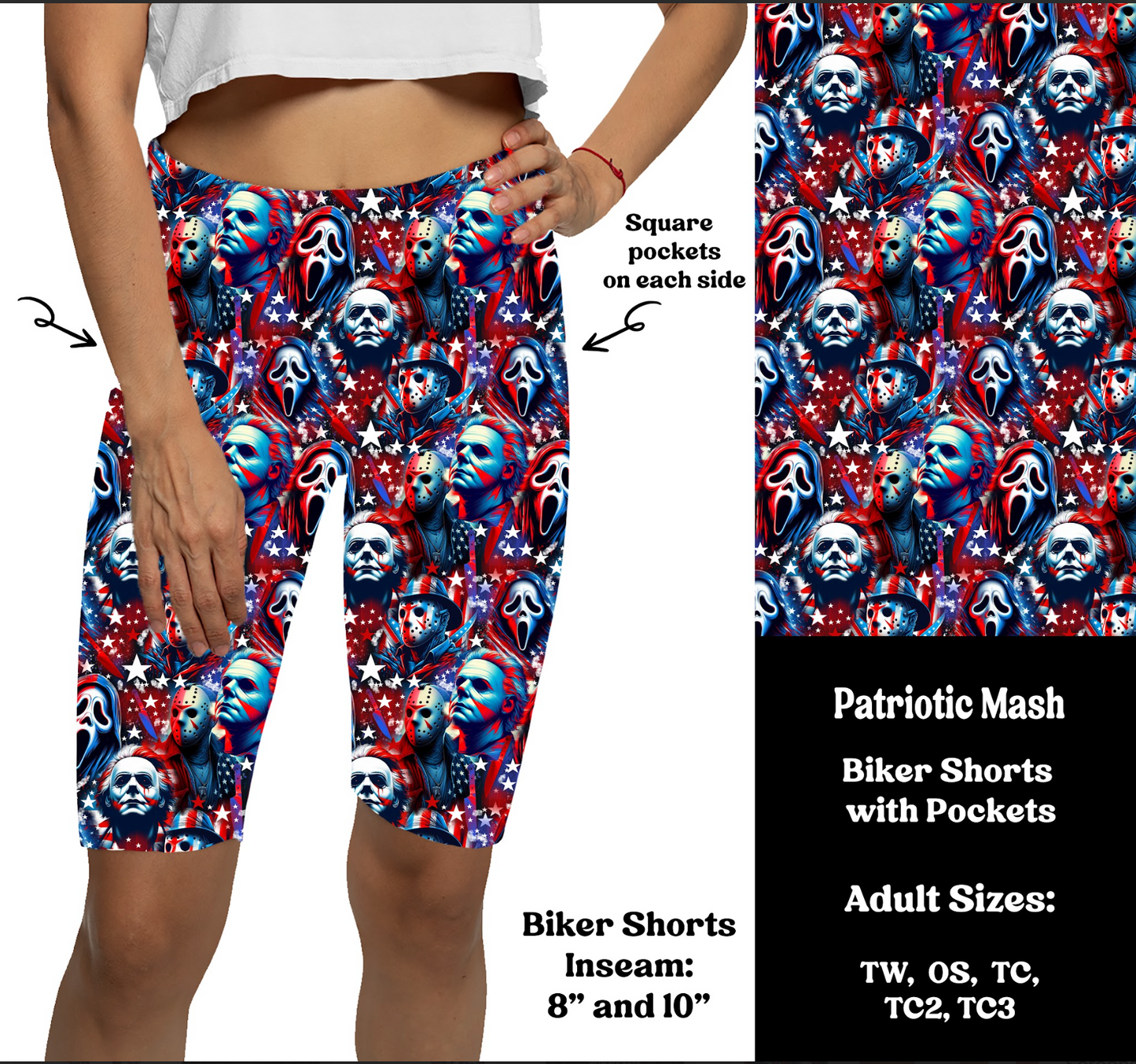 Patriotic Mash -  Bike Shorts with Pockets