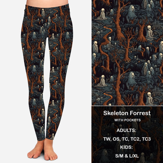 Skeleton Forrest Leggings & Capris with Pockets