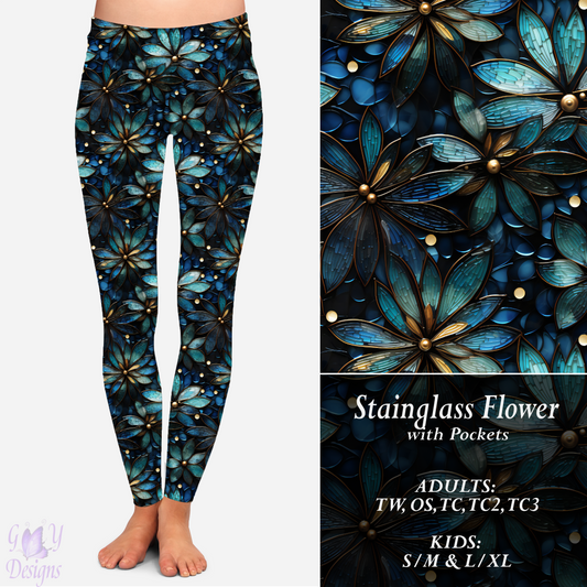 Stainglass Flower Leggings with Pockets Preorder Closes 11/8 ETA 6-8 weeks