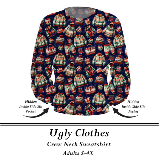 UGLY CLOTHES  - Crew Sweatshirt w/Pockets - Preorder Closes  8/31