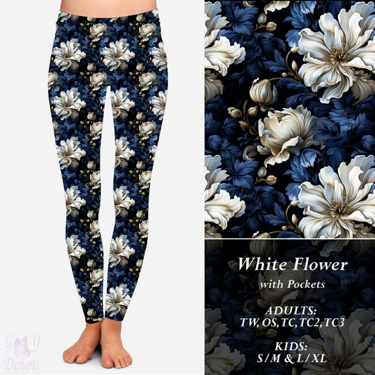 WHITE FLOWER LEGGINGS Preorder Closes 9/15