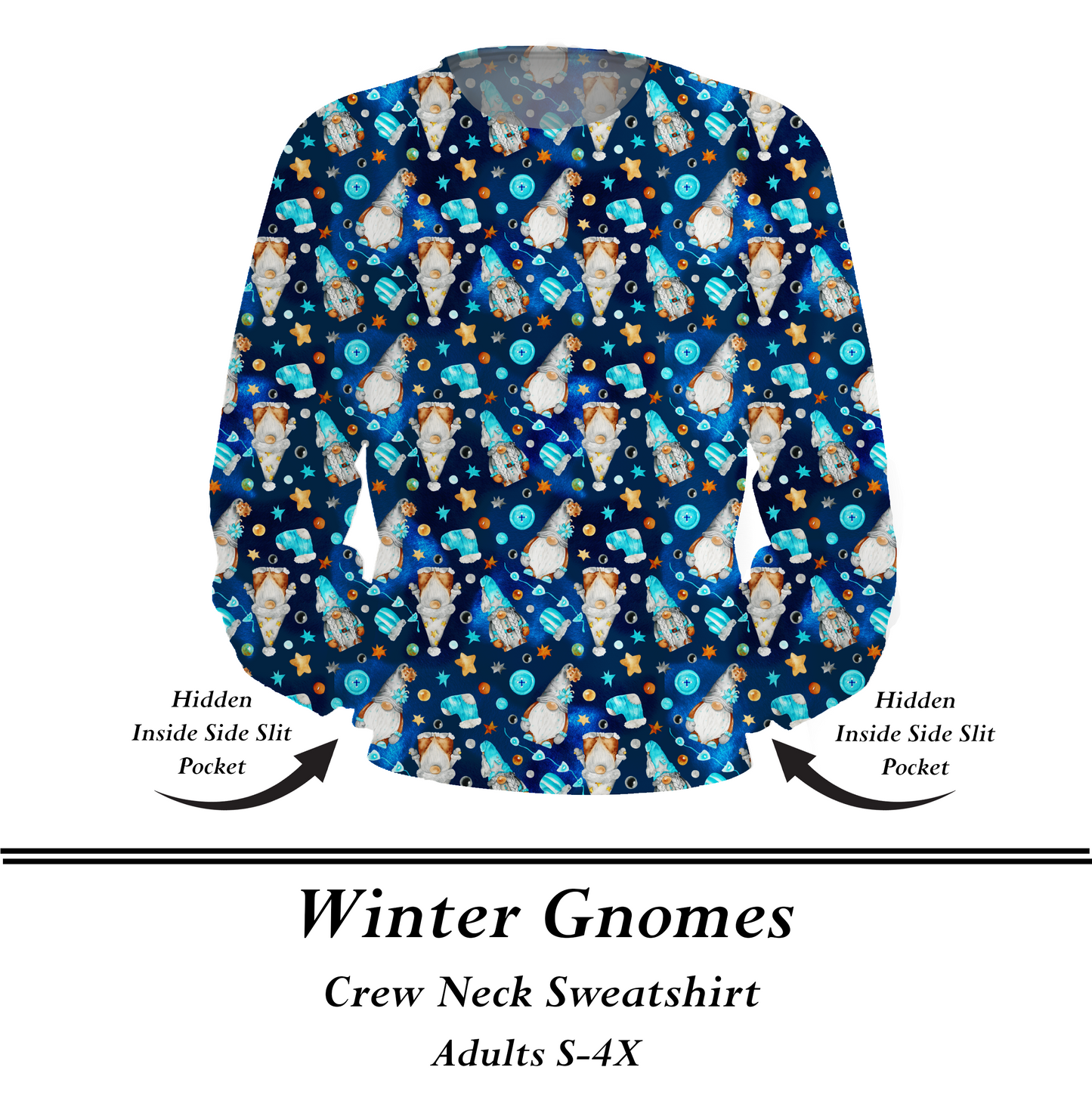 WINTER GNOMES  - Crew Sweatshirt w/Pockets - Preorder Closes  8/31