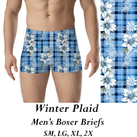WINTER  PLAID - MENS BOXER BRIEFS  - PREORDER CLOSES 8/31