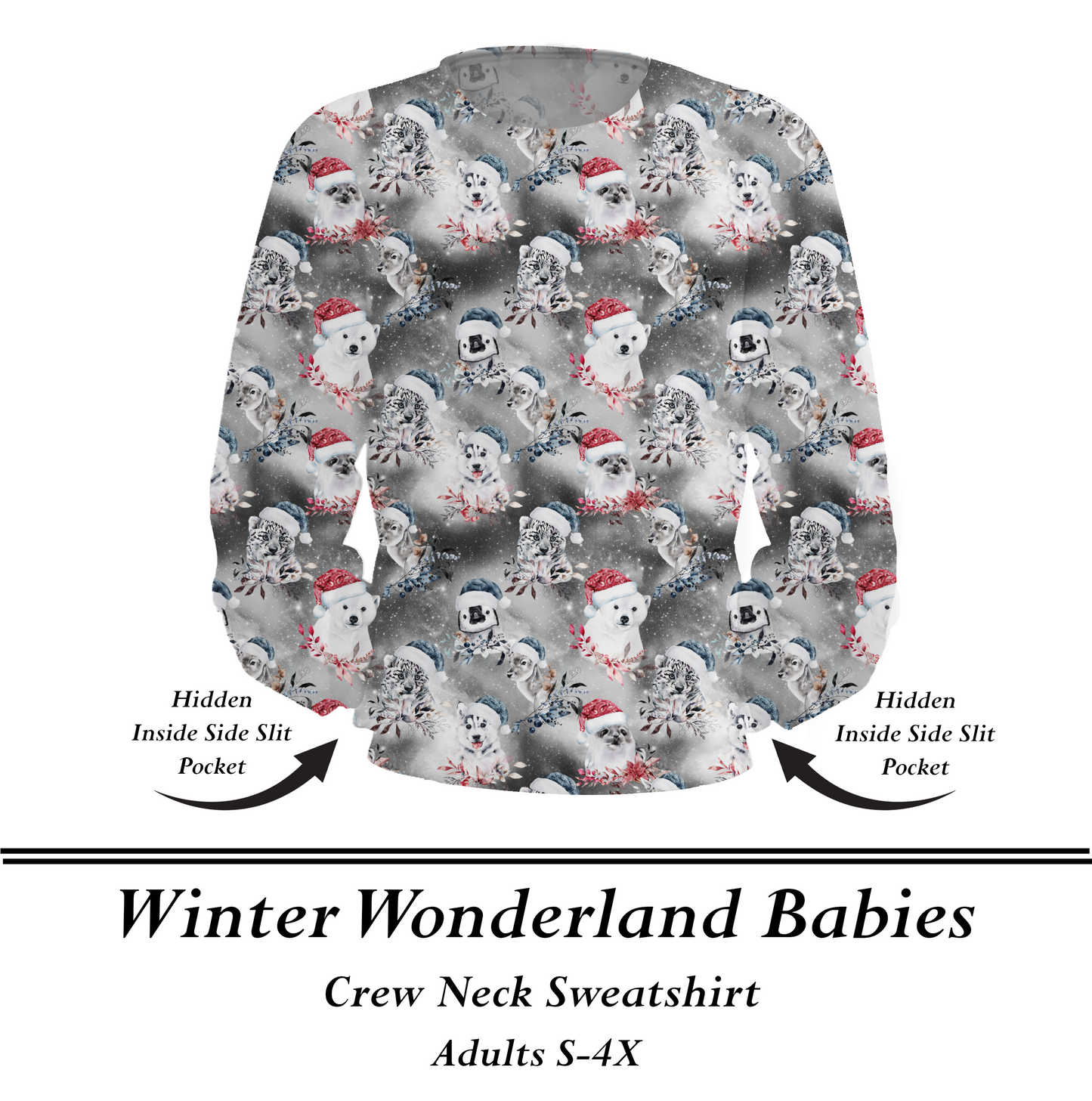 WINTER WONDERLAND BABIES  - Crew Sweatshirt w/Pockets - Preorder Closes  8/31