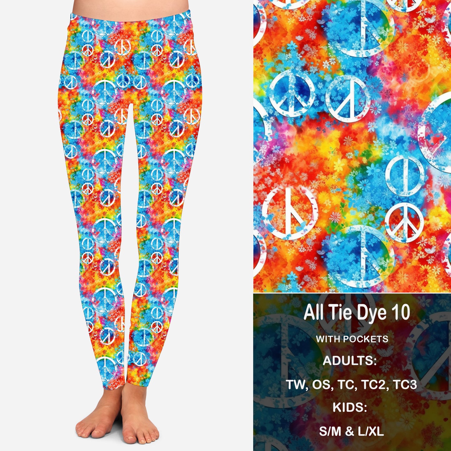 All Tie Dye 10 Leggings with Pockets