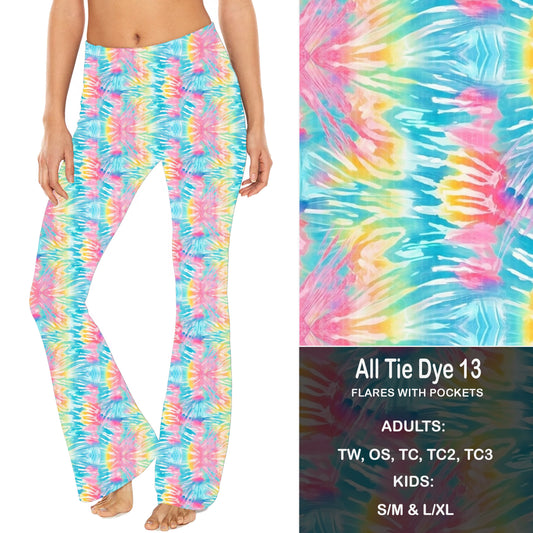 All Tie Dye 13 - Yoga Flares with Pockets