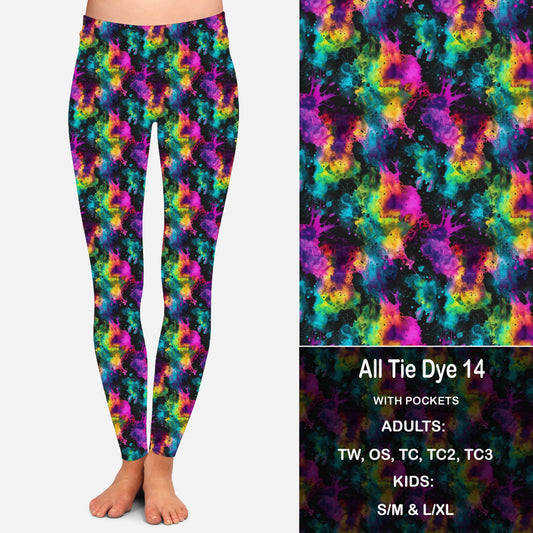 All Tie Dye 14 Leggings with Pockets