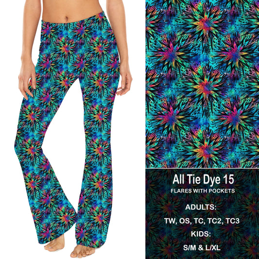 All Tie Dye 15 - Yoga Flares with Pockets