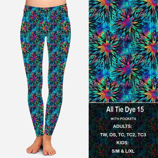 All Tie Dye 15 Leggings with Pockets