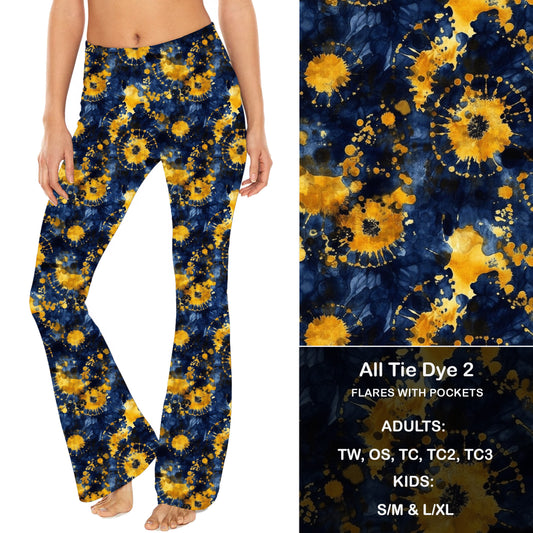 All Tie Dye 2 - Yoga Flares with Pockets