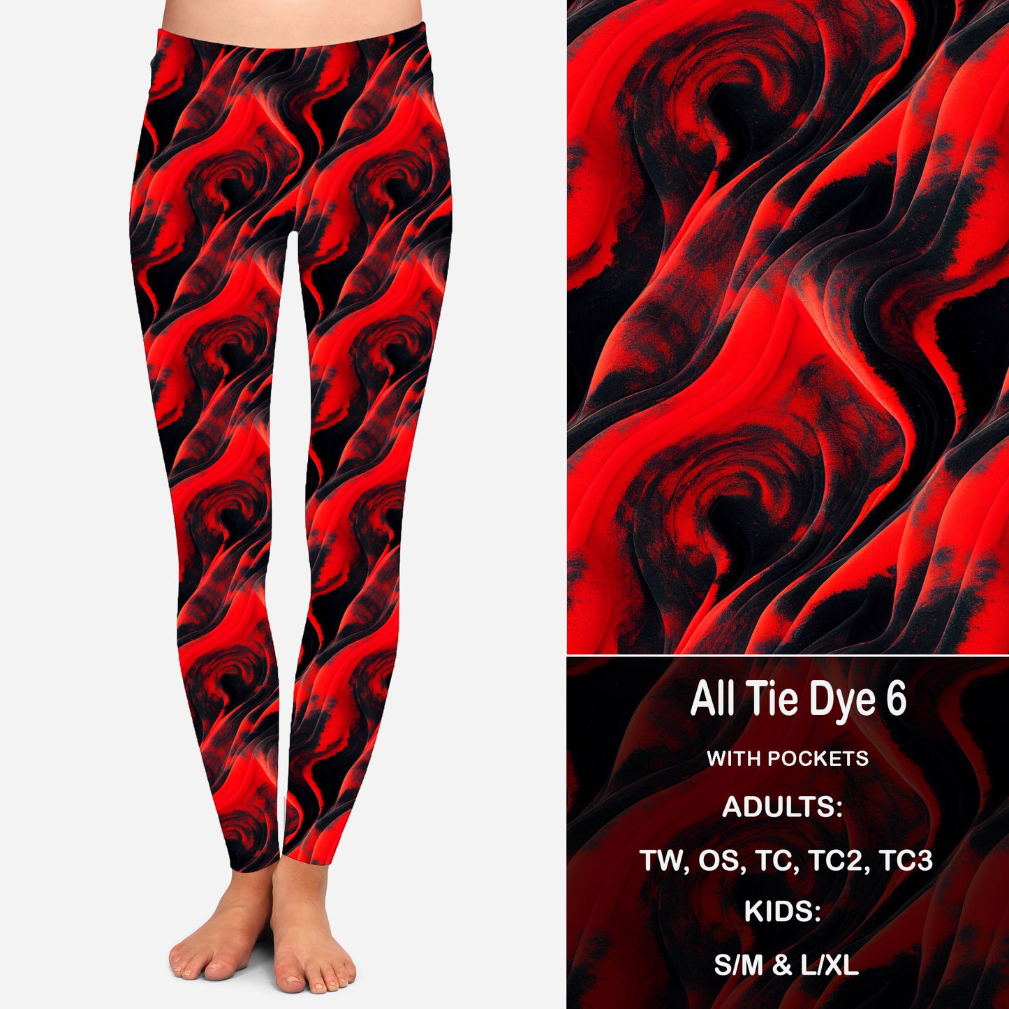 All Tie Dye 6 Leggings with Pockets