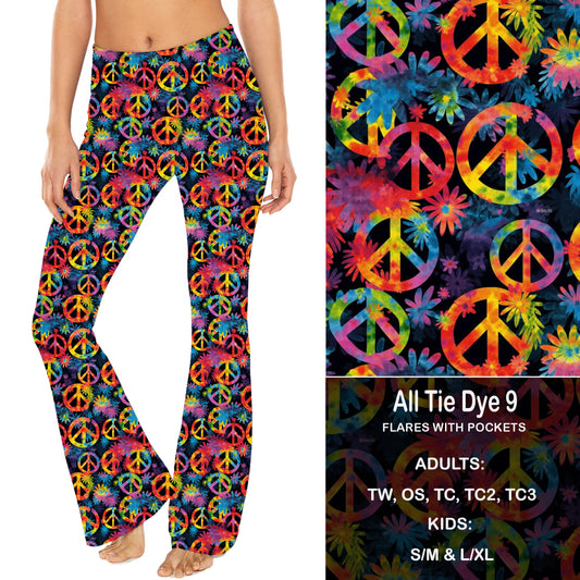 All Tie Dye 9 - Yoga Flares with Pockets