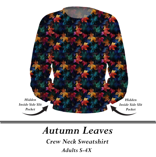 AUTUMN LEAVES  - Crew Sweatshirt w/Pockets - Preorder Closes  8/31
