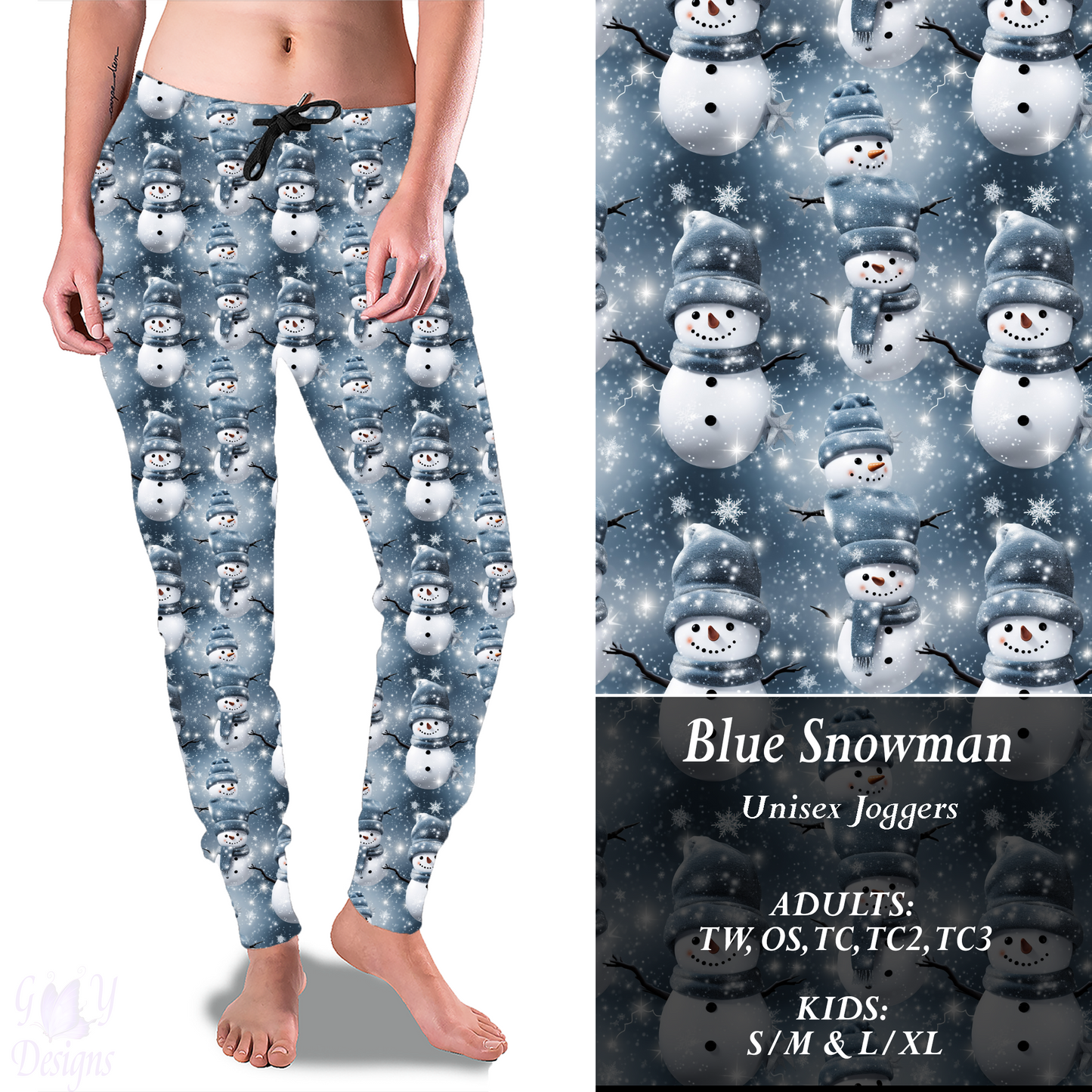 BLUE SNOWMAN Joggers Preorder Closes 9/8