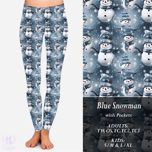 BLUE SNOWMAN LEGGINGS Preorder Closes 9/8