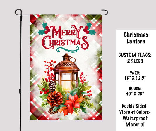 Christmas Lantern Garden Flags