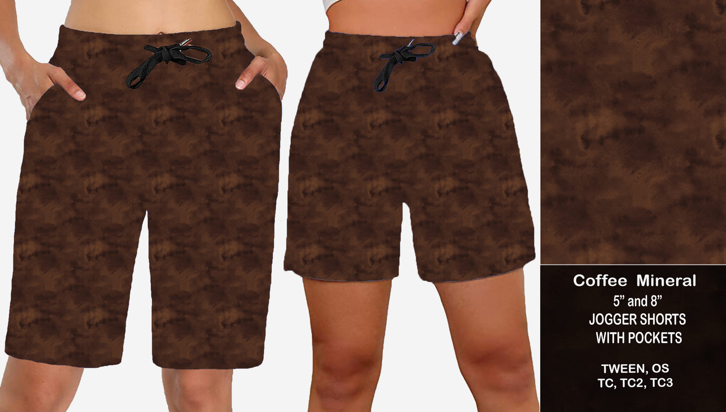 Coffee Mineral Wash - Jogger Shorts