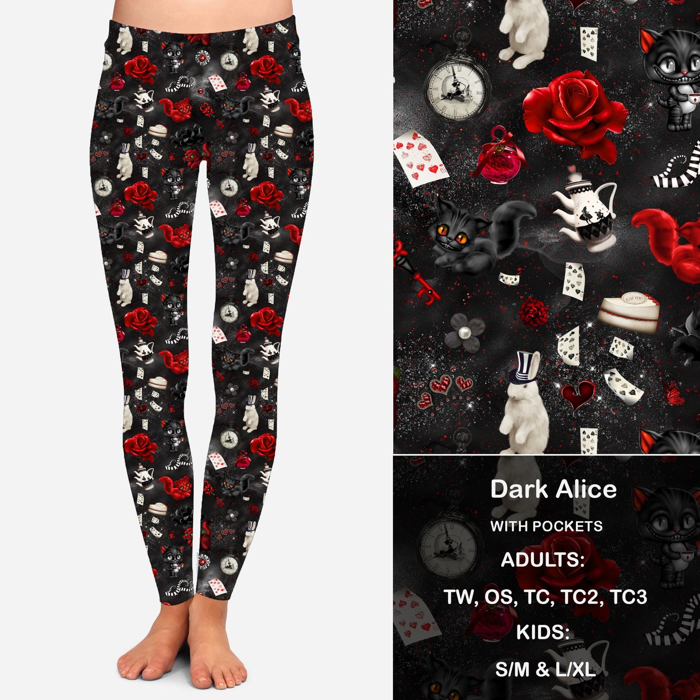 Dark Alice Leggings with Pockets