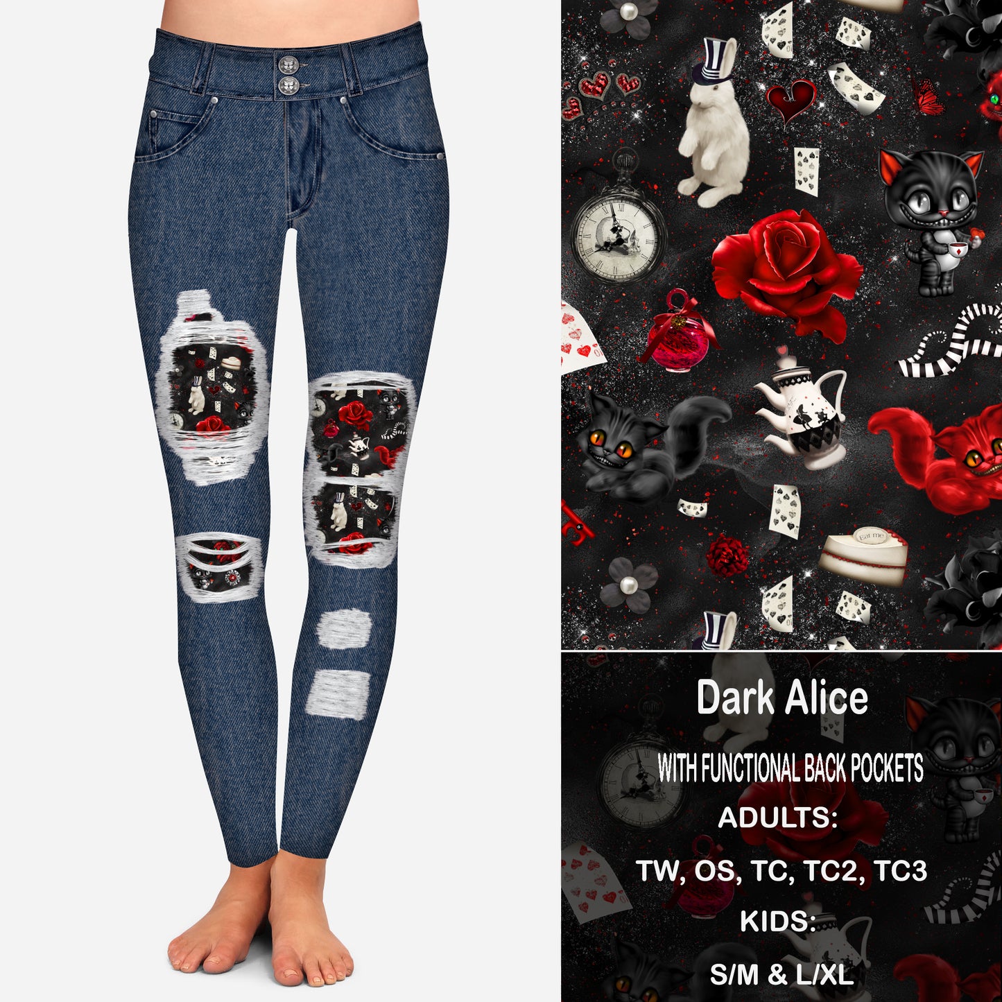 Dark Alice Peekaboo Leggings with Pockets