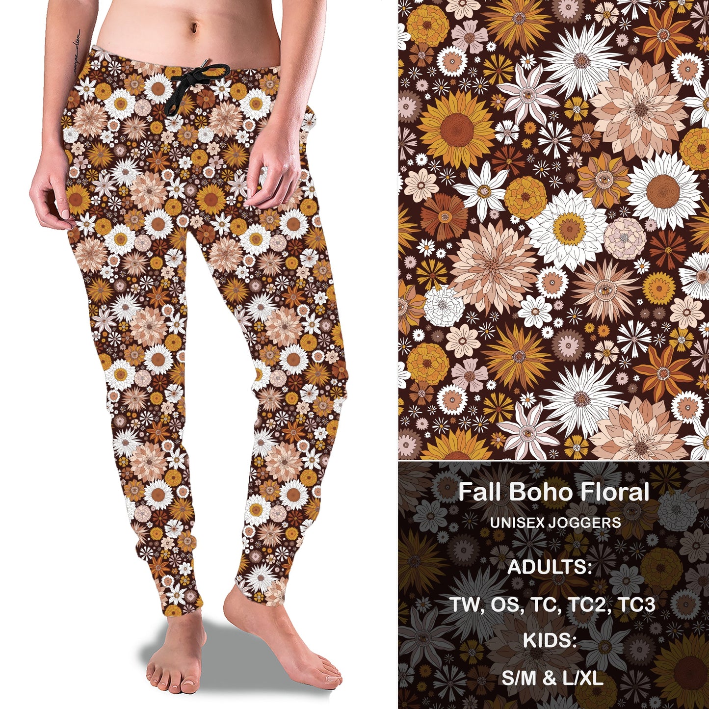 Fall BoHo Floral Full Joggers