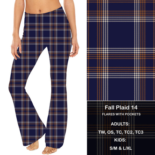 Fall Plaid 14 - Yoga Flares with Pockets