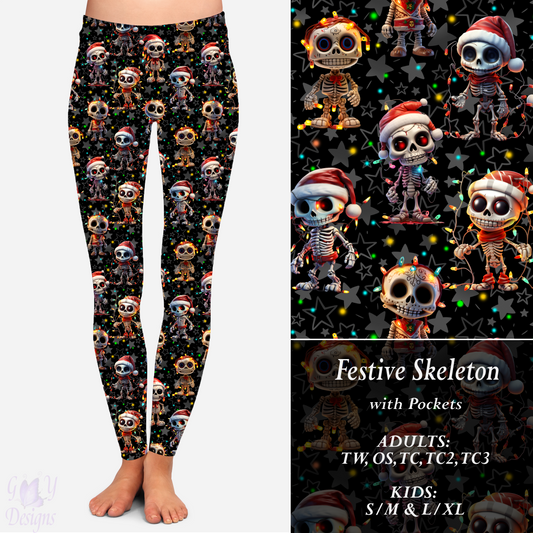 FESTIVE SKELETONS  LEGGINGS Preorder Closes 9/8