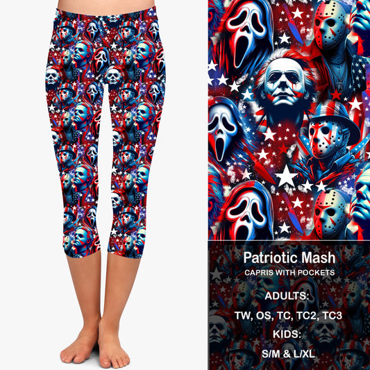 Patriotic Mash Capris with Pockets