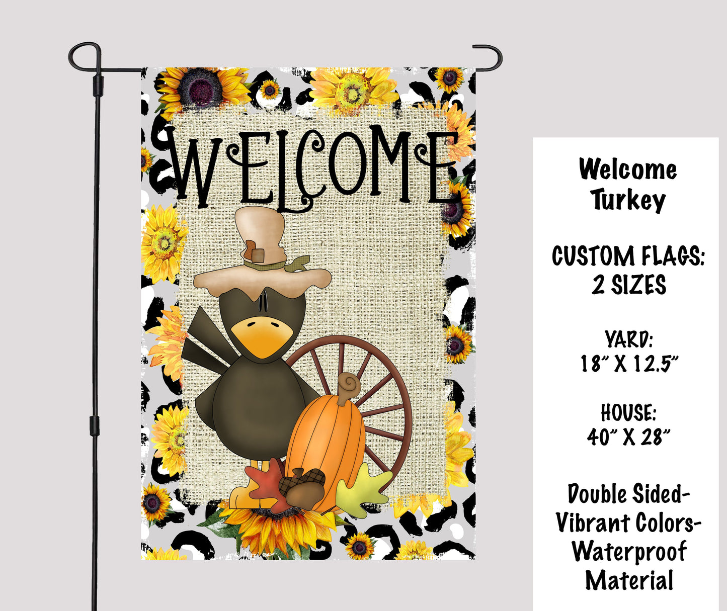 Welcome Turkey Garden Flags