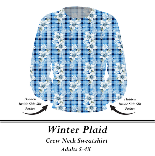WINTER PLAID  - Crew Sweatshirt w/Pockets - Preorder Closes  8/31